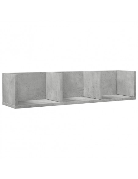 Mobile a Parete Grigio Cemento 75x18x16,5 cm Legno Multistrato