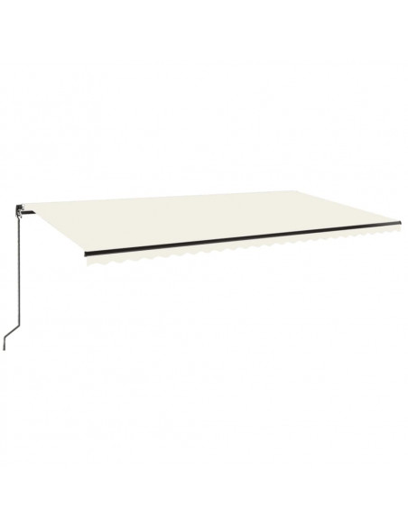 Tenda da Sole Retrattile Manuale con LED 600x350 cm Crema