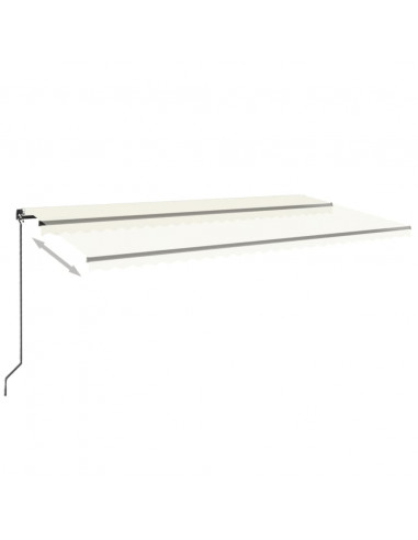 Tenda da Sole Retrattile Manuale con LED 600x350 cm Crema