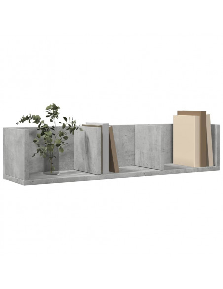 Mobile a Parete Grigio Cemento 75x18x16,5 cm Legno Multistrato