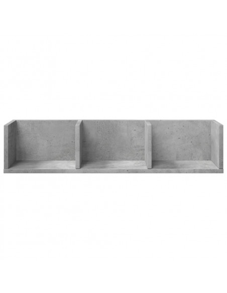 Mobile a Parete Grigio Cemento 75x18x16,5 cm Legno Multistrato