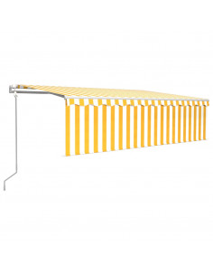 Tenda Automatica con Sensore Vento LED 5x3m Gialla/Bianca 2