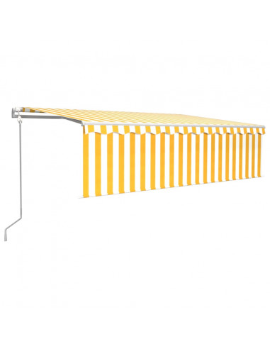 Tenda Automatica con Sensore Vento LED 5x3m Gialla/Bianca