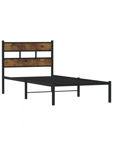 Giroletto senza Materaso in Metallo Rovere Fumo 90x200 cm