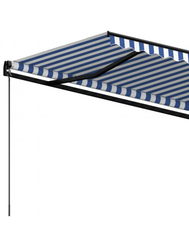 Tenda da Sole Retrattile Manuale 500x350 cm Blu e Bianca