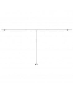 Tenda Automatica con Sensore Vento e LED 600x300 cm Blu Bianca 2