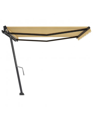 Tenda da Sole Manuale Autoportante 450x350 cm Gialla/Bianca