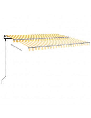 Tenda da Sole Manuale Autoportante 450x350 cm Gialla/Bianca
