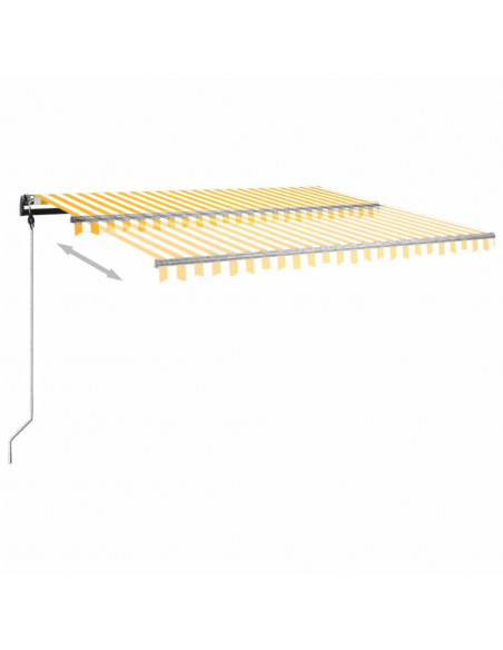 Tenda da Sole Manuale Autoportante 450x350 cm Gialla/Bianca