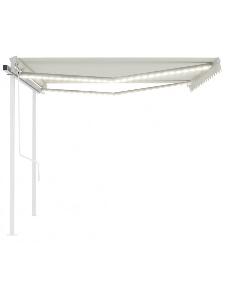 Tenda Automatica con Sensore Vento e LED 4x3,5 m Crema
