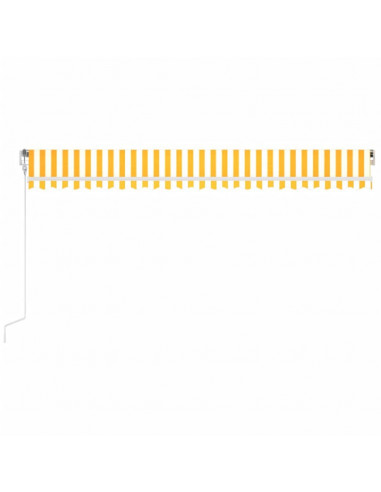Tenda Automatica Sensore Vento e LED 500x300 cm Gialla Bianca