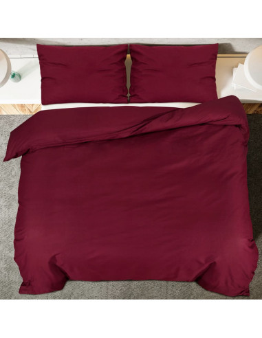Set Copripiumino Bordeaux 260x240 cm in Microfibra Leggera