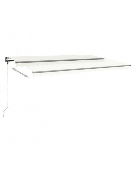 Tenda da Sole Retrattile Manuale con LED 500x300 cm Crema
