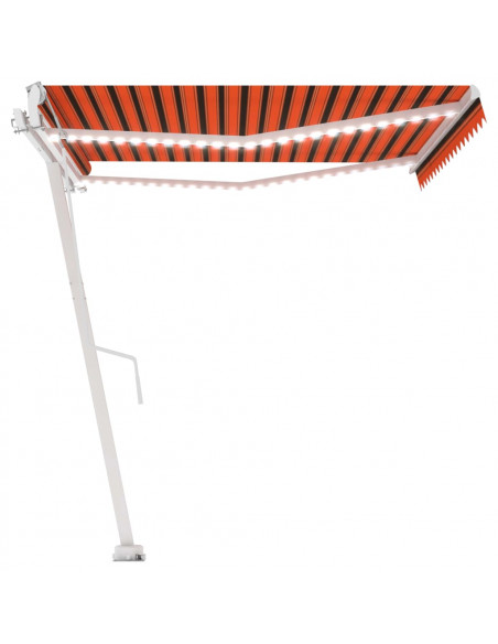 Tenda Automatica Sensore Vento e LED 400x300 cm Arancio Marrone