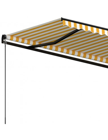 Tenda da Sole Retrattile Manuale 500x350 cm Gialla e Bianca