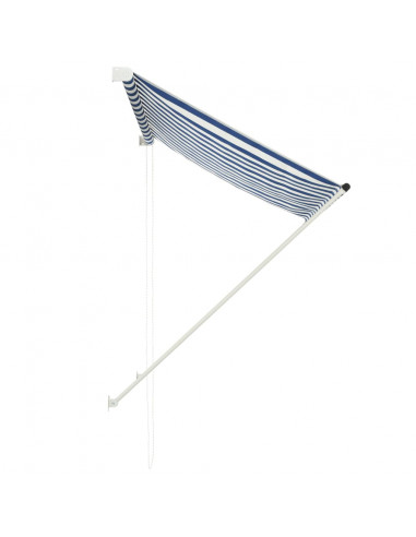 Tenda da Sole Retrattile 100x150 cm Blu e Bianco