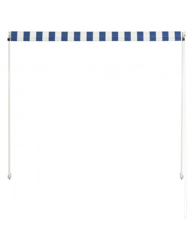 Tenda da Sole Retrattile 100x150 cm Blu e Bianco