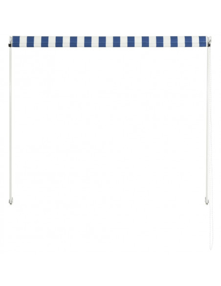 Tenda da Sole Retrattile 100x150 cm Blu e Bianco