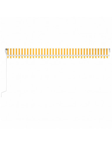 Tenda Automatica con Sensore Vento LED 600x300 cm Gialla Bianca