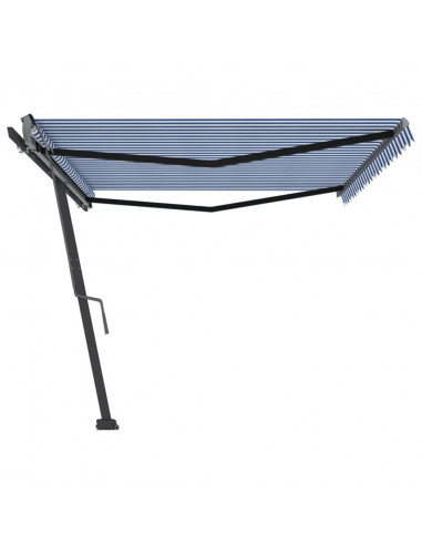 Tenda da Sole Manuale Autoportante 500x300 cm Blu/Bianca