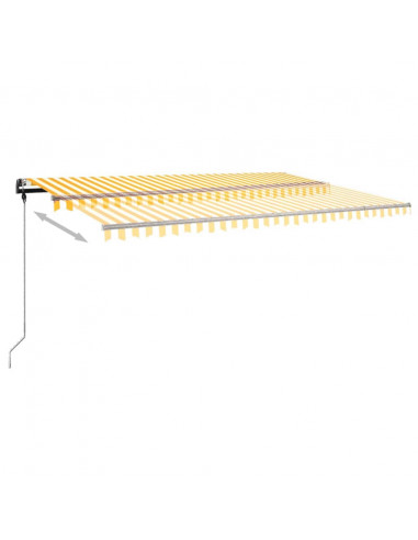 Tenda da Sole Autoportante Manuale 500x350 cm Gialla Bianca
