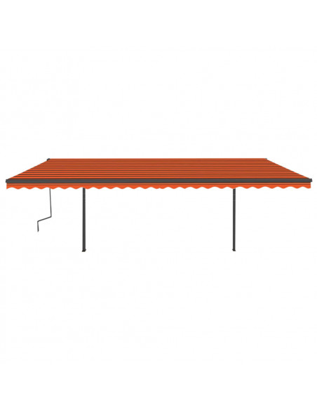 Tenda da Sole Retrattile Manuale con LED 6x3 m Arancio Marrone