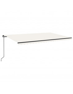 Tenda da Sole Retrattile Manuale con LED 500x300cm Crema 2