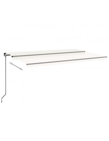 Tenda da Sole Retrattile Manuale con LED 500x300cm Crema