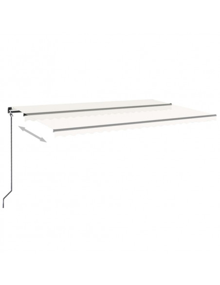 Tenda da Sole Retrattile Manuale con LED 500x300cm Crema