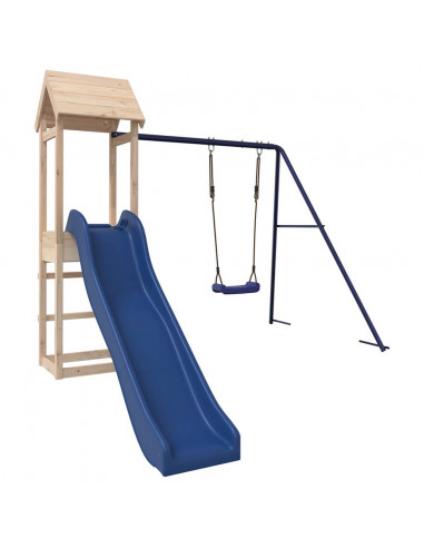 Set da Gioco da Esterno in Legno Massello di Pino