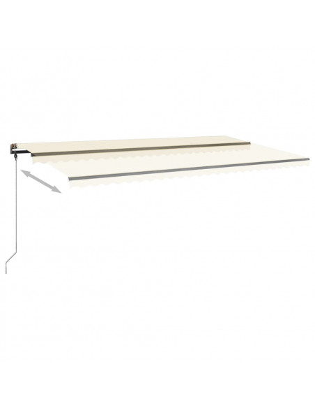Tenda da Sole Retrattile Manuale con LED 600x350 cm Crema