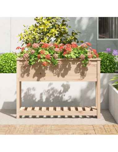 Fioriera con Mensola 111,5x34,5x81 cm in Legno Massello di Pino