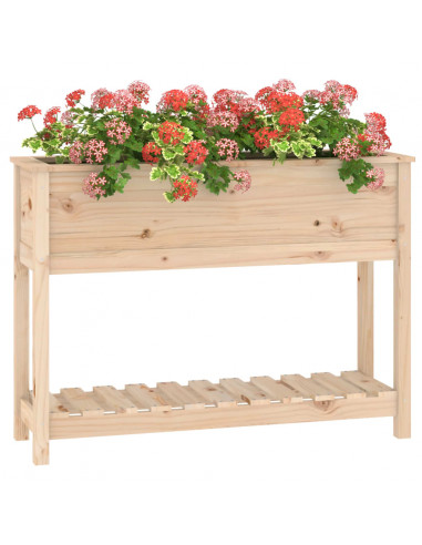 Fioriera con Mensola 111,5x34,5x81 cm in Legno Massello di Pino