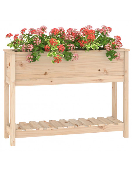 Fioriera con Mensola 111,5x34,5x81 cm in Legno Massello di Pino