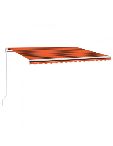 Tenda da Sole Retrattile Manuale LED 400x300 cm Arancio Marrone