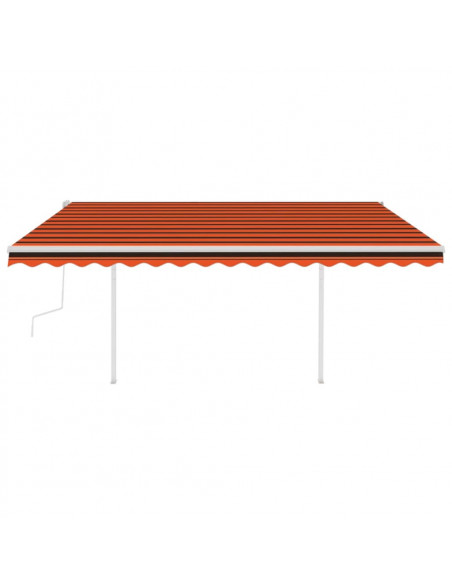 Tenda da Sole Retrattile Manuale LED 4x3 m Arancione Marrone