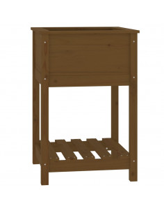 Fioriera con Mensola Miele 54x54x81cm in Legno Massello di Pino 2