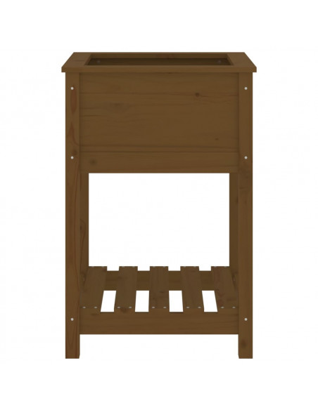 Fioriera con Mensola Miele 54x54x81cm in Legno Massello di Pino
