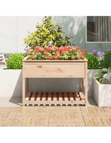 Fioriera con Mensola 111,5x111,5x81cm in Legno Massello di Pino