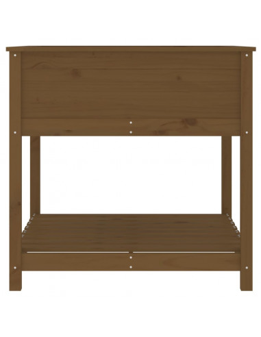 Fioriera con Mensola Miele 82,5x82,5x81 cm Legno Massello Pino