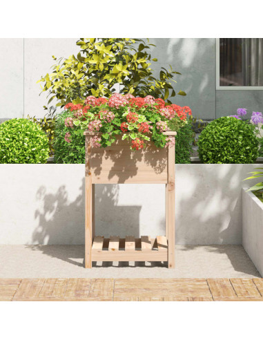 Fioriera con Mensola 54x54x81 cm in Legno Massello di Pino