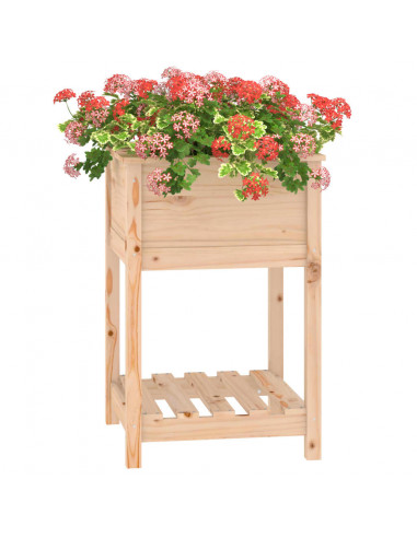 Fioriera con Mensola 54x54x81 cm in Legno Massello di Pino