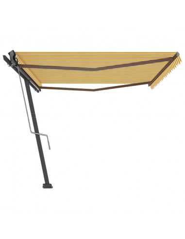 Tenda da Sole Autoportante Automatica 500x300 cm Gialla Bianca