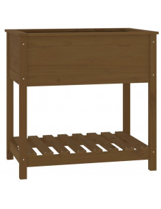 Fioriera con Mensola Miele 82,5x54x81 cm in Legno Massello Pino 2