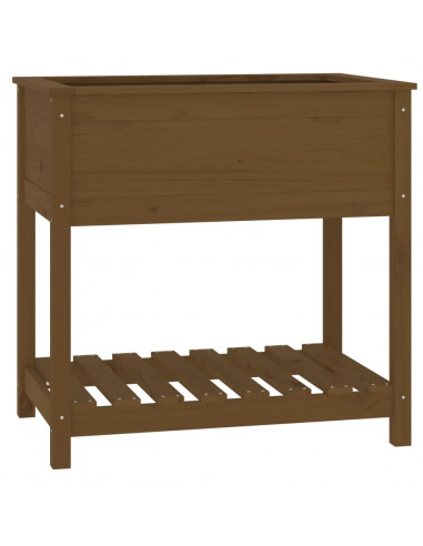 Fioriera con Mensola Miele 82,5x54x81 cm in Legno Massello Pino