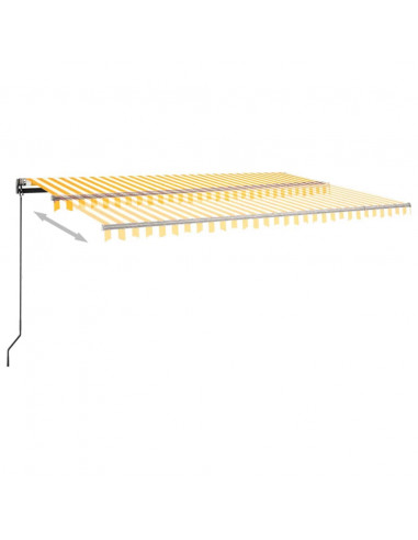 Tenda da Sole Autoportante Automatica 500x300 cm Gialla Bianca