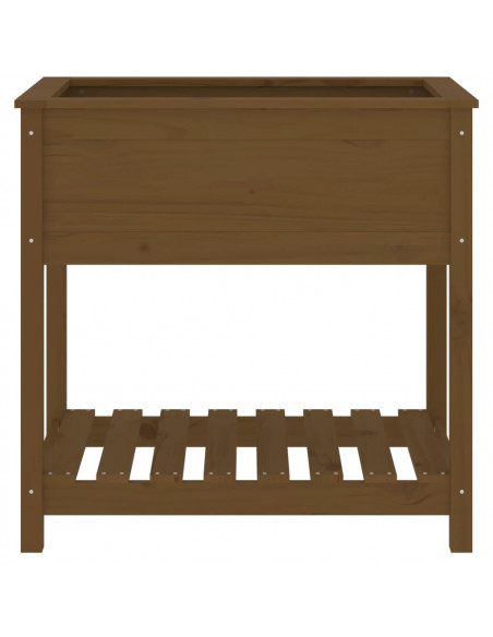 Fioriera con Mensola Miele 82,5x54x81 cm in Legno Massello Pino