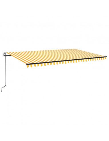 Tenda da Sole Retrattile Automatica 500x300cm Giallo e Bianco