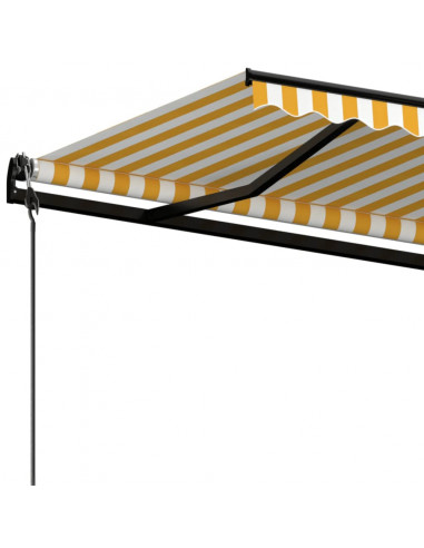Tenda da Sole Retrattile Automatica 500x300cm Giallo e Bianco