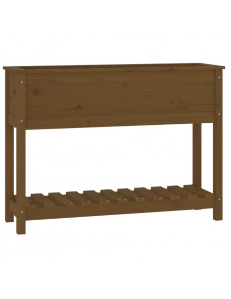 Fioriera con Mensola Miele 111,5x34,5x81 cm Legno Massello Pino